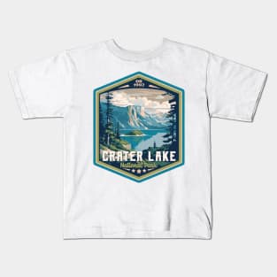 Crater Lake National Park Vintage Outdoor Badge Kids T-Shirt